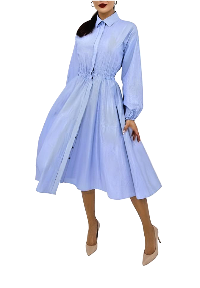 Chic and Elegant Striped Shirt Dress, in Luxury Old Money Tradition