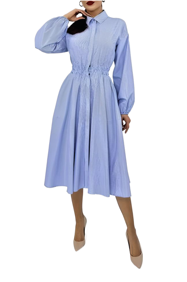 Chic and Elegant Striped Shirt Dress, in Luxury Old Money Tradition
