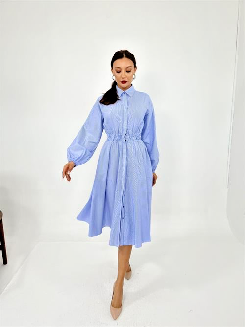 Chic and Elegant Striped Shirt Dress, in Luxury Old Money Tradition
